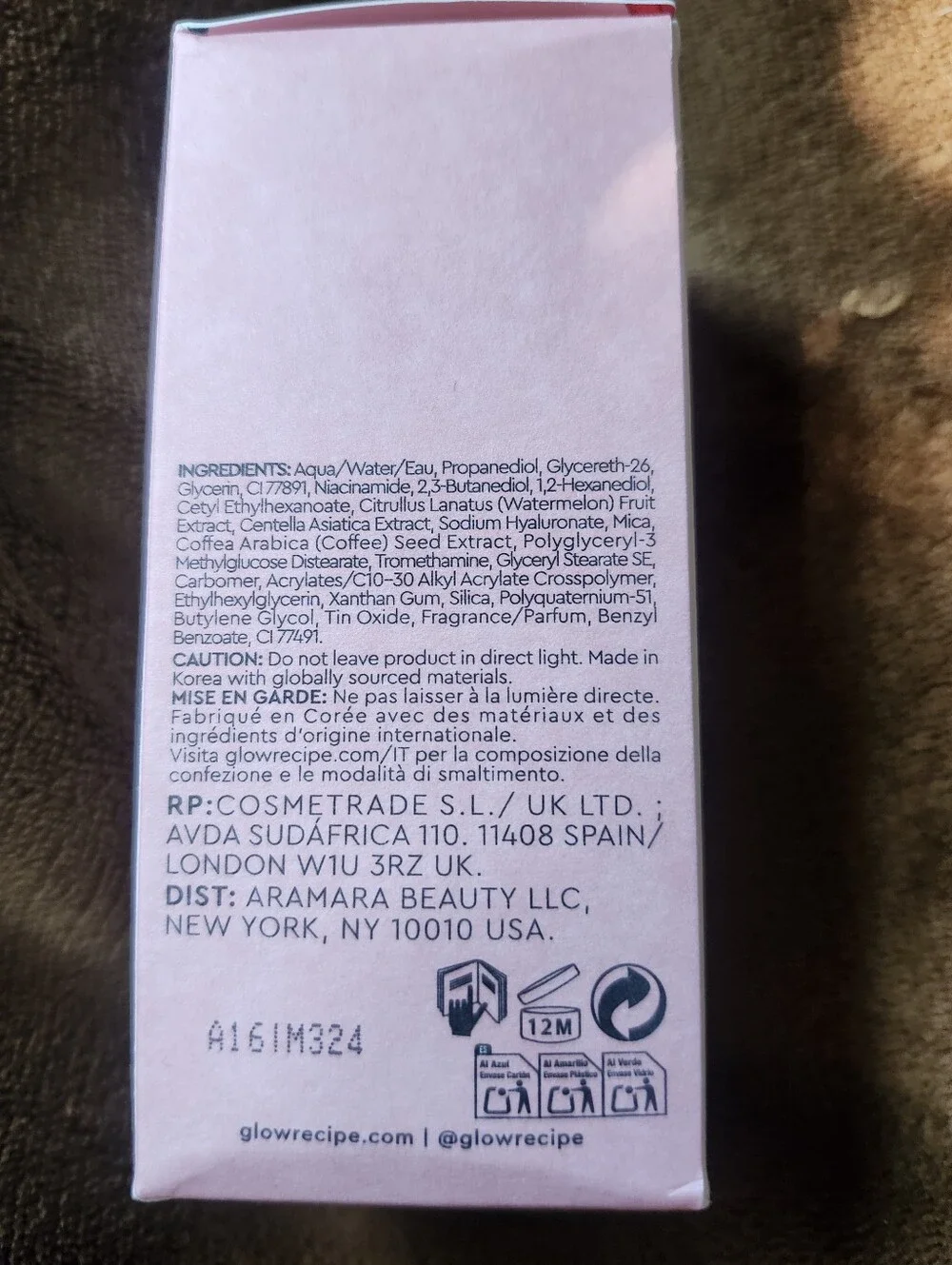 NEW GLOW RECIPE Watermelon Glow Niacinamide Hue Drops in Rosy Glow (Full Size)